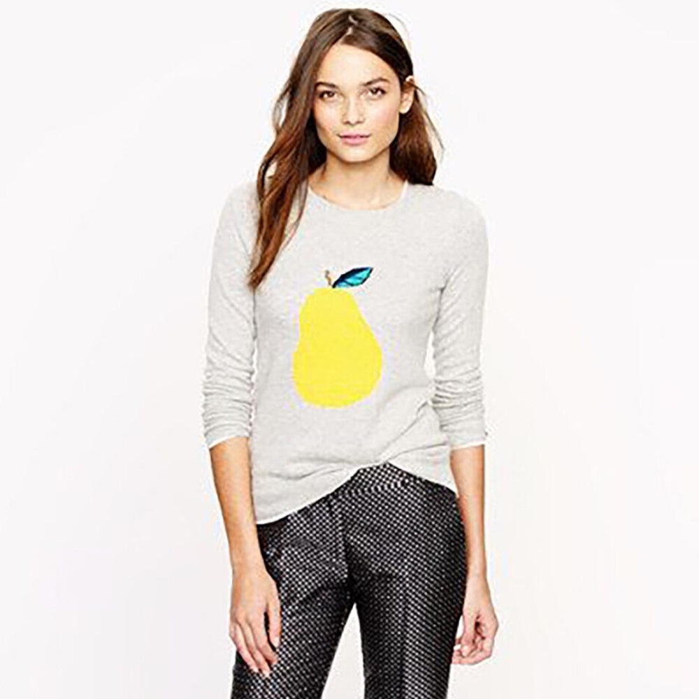J. Crew Pullover Crew Neck Pear Wool Rabbit Hair Sweater Medium